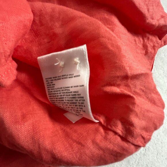 Uniqlo Womens Red 100% Linen Button-Up Long-Sleeve Shirt XXL Lightweight Casual - Picture 5 of 8